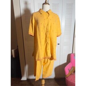 Denim & Co Shorts Set Size L Y2K Coastal Grandmother Two Piece Play Set